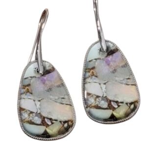 Silvertone and Multicolor Drop Earrings